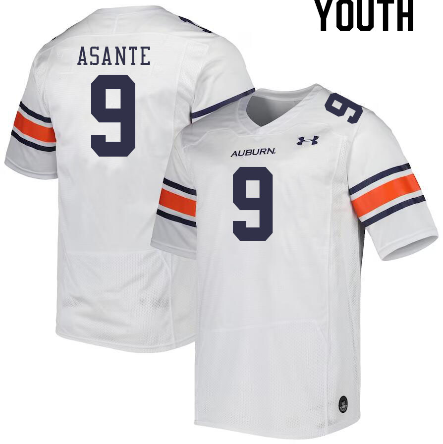 Youth Auburn Tigers #9 Eugene Asante White 2023 College Stitched Football Jersey